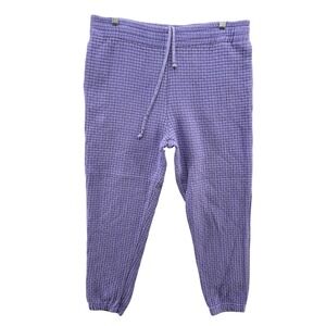 Curator Jogger Pants Womens L Purple Waffle Textures Tapered USA San Francisco